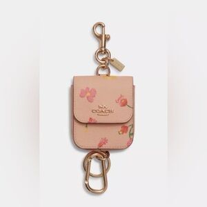 Coach Floral Pouch Keychain with Gold Accents - NWT, “Mystical Floral” print